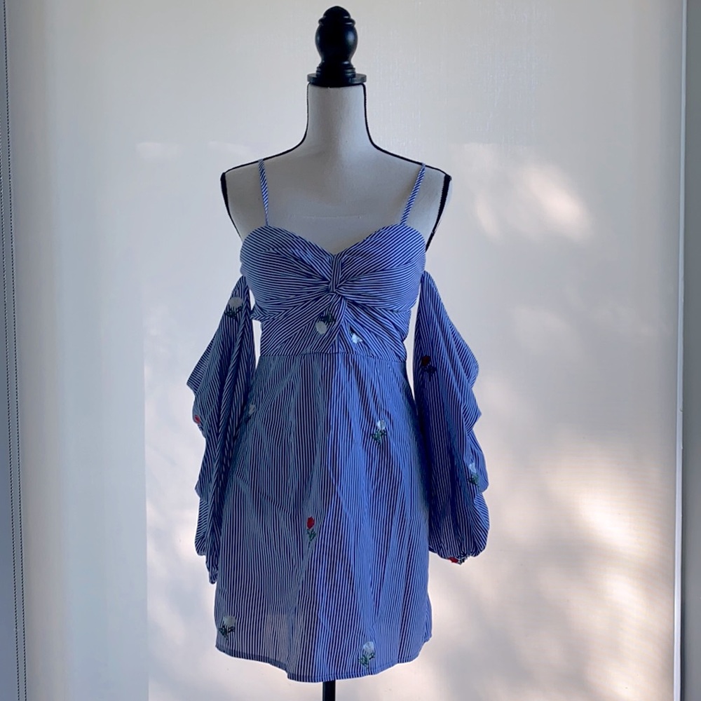 Striped off the shoulder dress